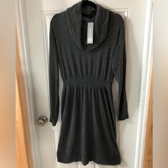 NWT Daisy Fuentes Grey Cowl Neck Sweater Dress XL - Picture 1 of 7